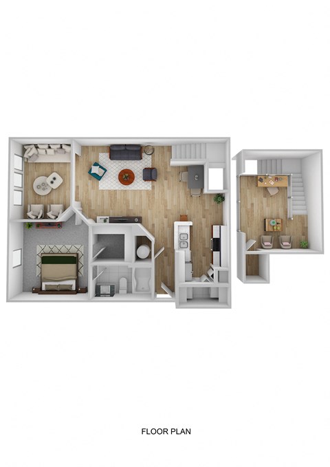 Floor plan for 1 bed, 1 bath, 1138 sqft